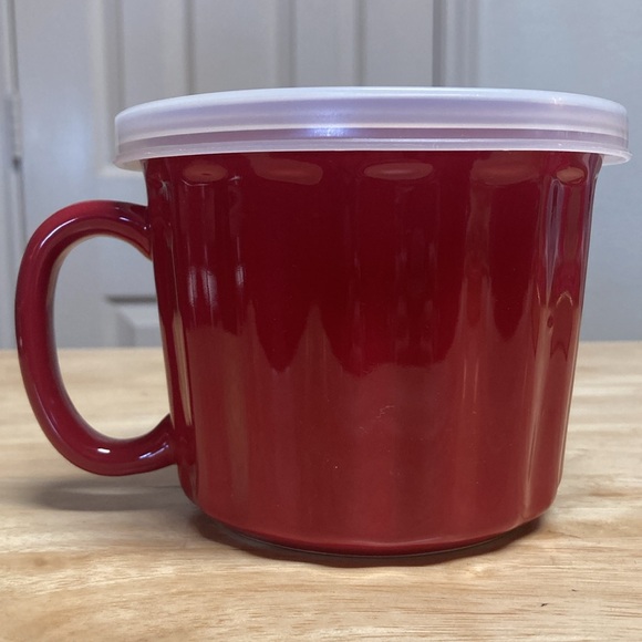 Good Cook Red 18 oz Soup Mug with Lid - Picture 3 of 9